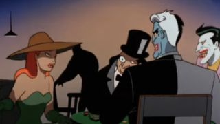 Poison Ivy, Penguin, Joker, Two-Face playing Poker on Batman: The Animated Series