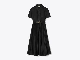 Poplin Pleated Shirtdress