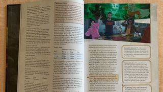 Open D&D Player's Handbook, diplaying text and an illustration of players playing the game