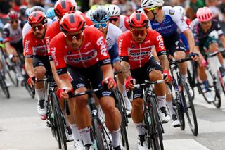 VISEGRAD HUNGARY MAY 06 Caleb Ewan of Australia and Team Lotto Soudal R competes during the 105th Giro dItalia 2022 Stage 1 a 195km stage from Budapest to Visegrd 337m Giro WorldTour on May 06 2022 in Visegrad Hungary Photo by Tim de WaeleGetty Images