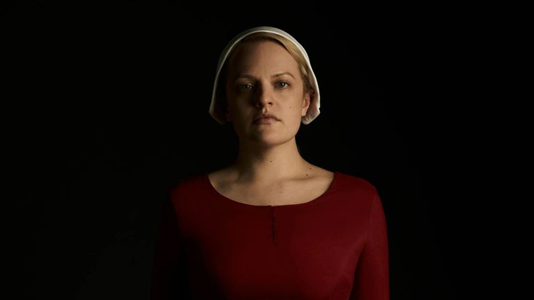 Offred in The Handmaid's Tale, played by Elisabeth Moss