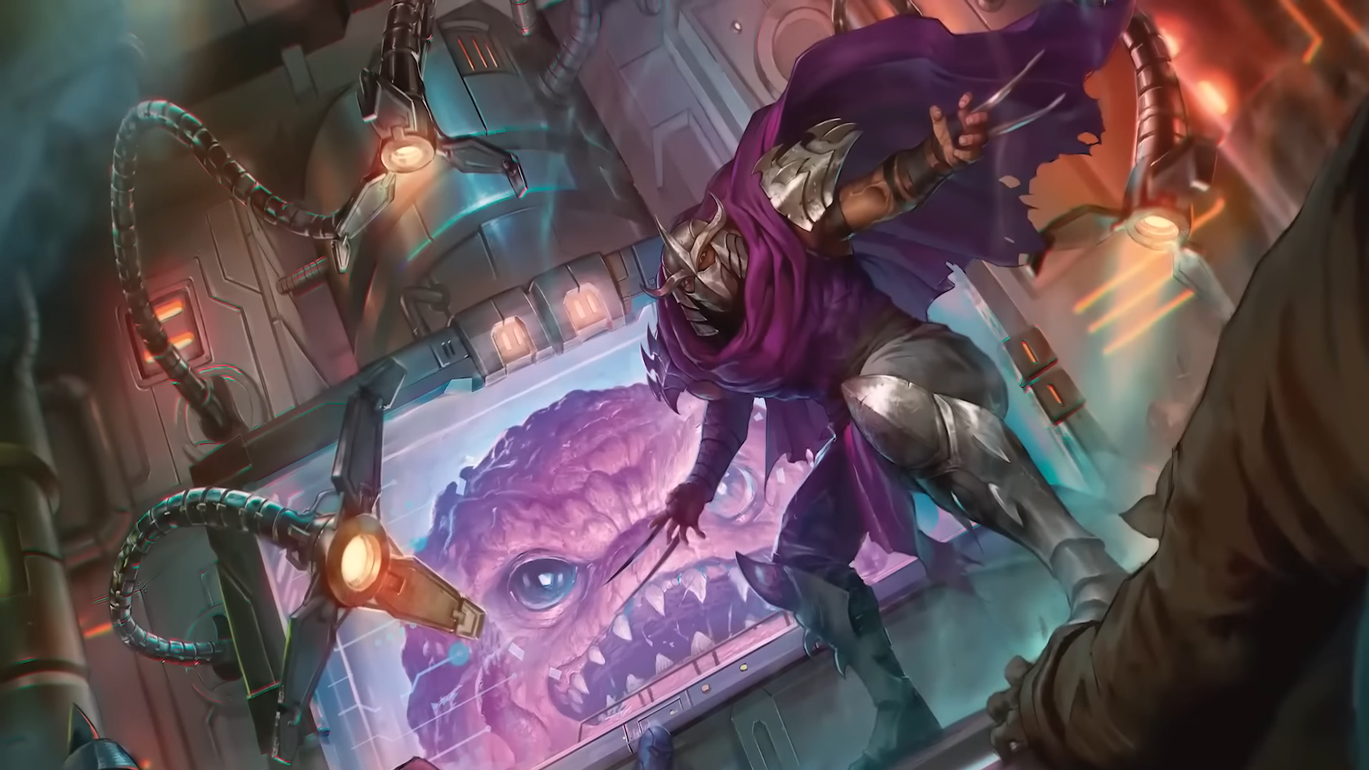 Artwork portraying Shredder and Krang from Teenage Mutant Ninja Turtles