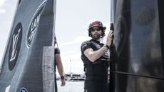 Ben Ainslie on board the Land Rover BAR America's Cup yacht