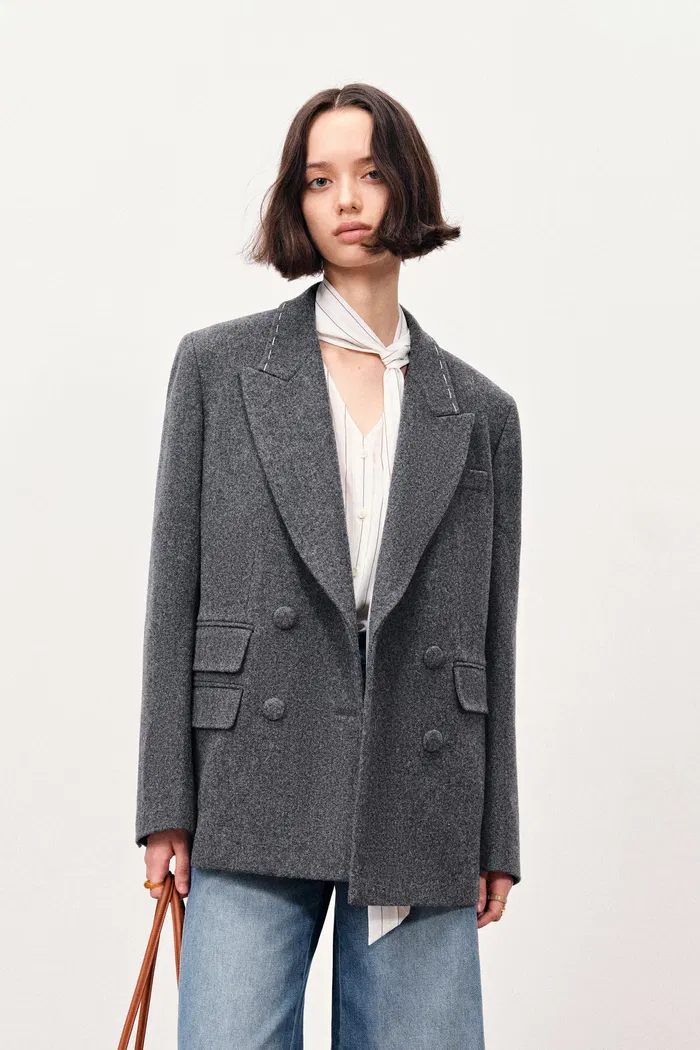 Fabrique , Ava Hand Work Contrast Stitching Blazer