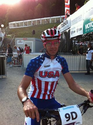 Todd Wells (United States) after finishing off the team relay.