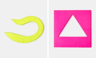 Left, yellow bangle and right, pink bangle