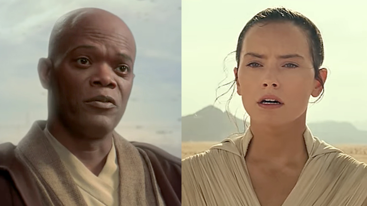 Samuel L. Jackson's first appearance as Mace Windu, Daisy Ridley's last appearance as Rey 'Skywalker.'