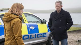 Rachel Cairns (SHAUNA MACDONALD);DI Jimmy Perez (DOUGLAS HENSHALL) in Shetland season 7