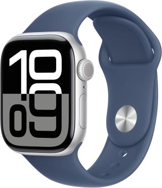 Apple Watch Series 10 silver with blue strap