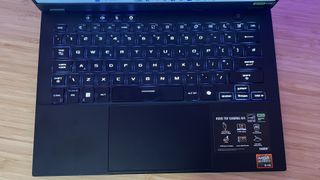 Asus TUF A14 gaming laptop keyboard