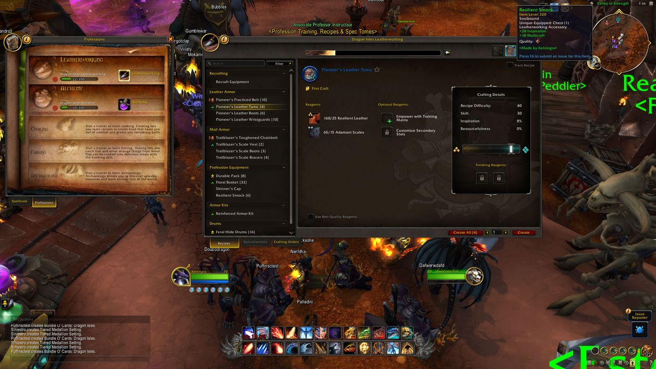 WoW Dragonflight professions