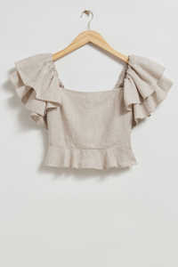 &amp; Other Stories Frilled Sleeve Peplum Top $129