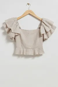 &amp; Other Stories Frilled Sleeve Peplum Top $129 $101 | &amp; Other Stories