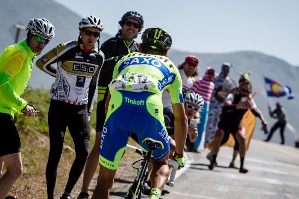 Roman Kreuziger (Tinkoff-Saxo) goes over the first KOM of the day