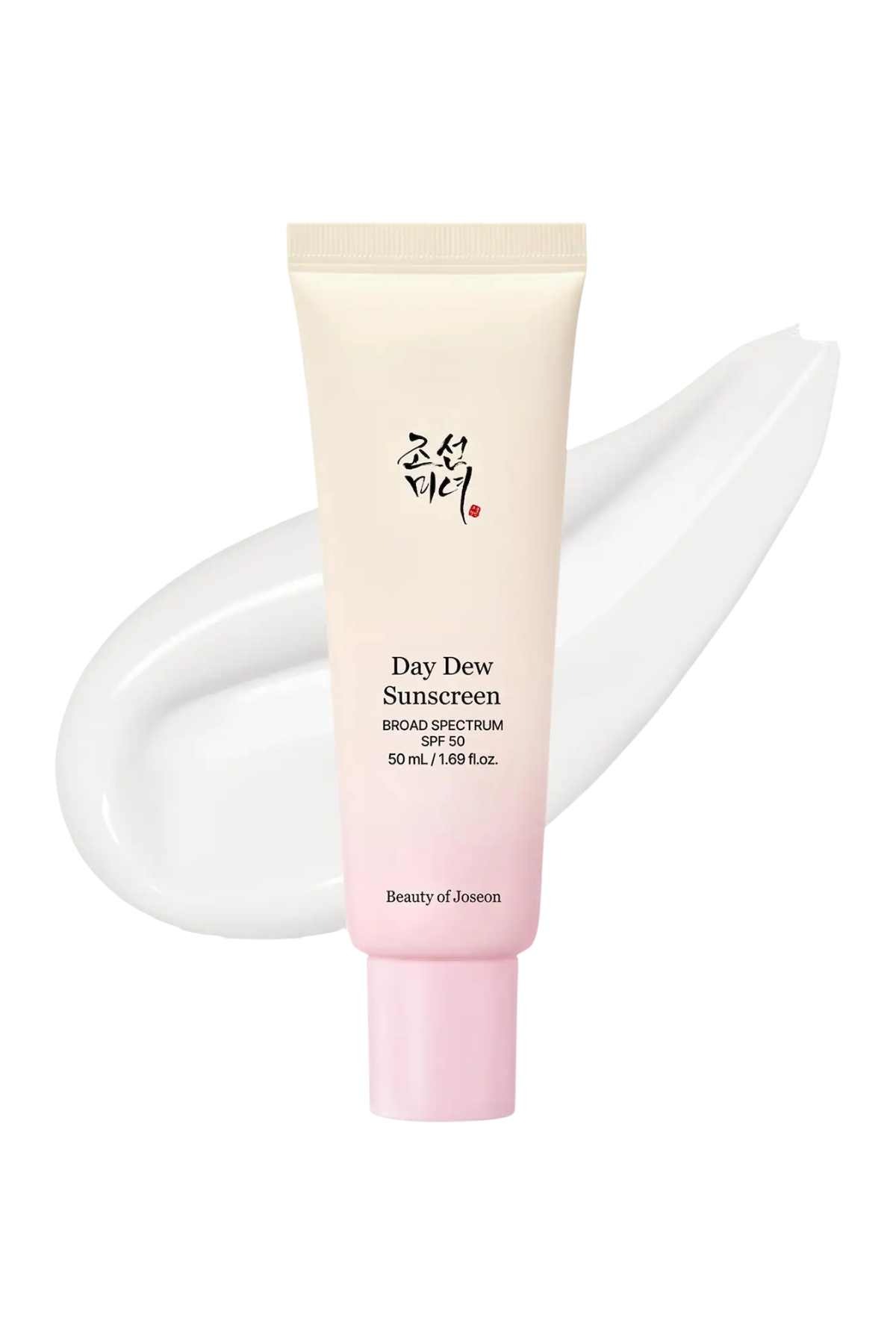 A tube of Beauty of Joseon sunscreen set against a white background.