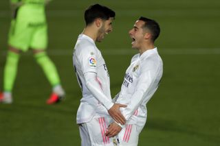 Marco Asensio, left, and Lucas Vazquez were on form for Los Blancos