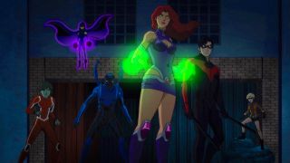 Starfire leading Teen Titans in Teen Titans: The Judas Contract
