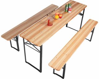 Indra Rectangular 4 - Person 18'' Long Picnic Table (Set of 3)