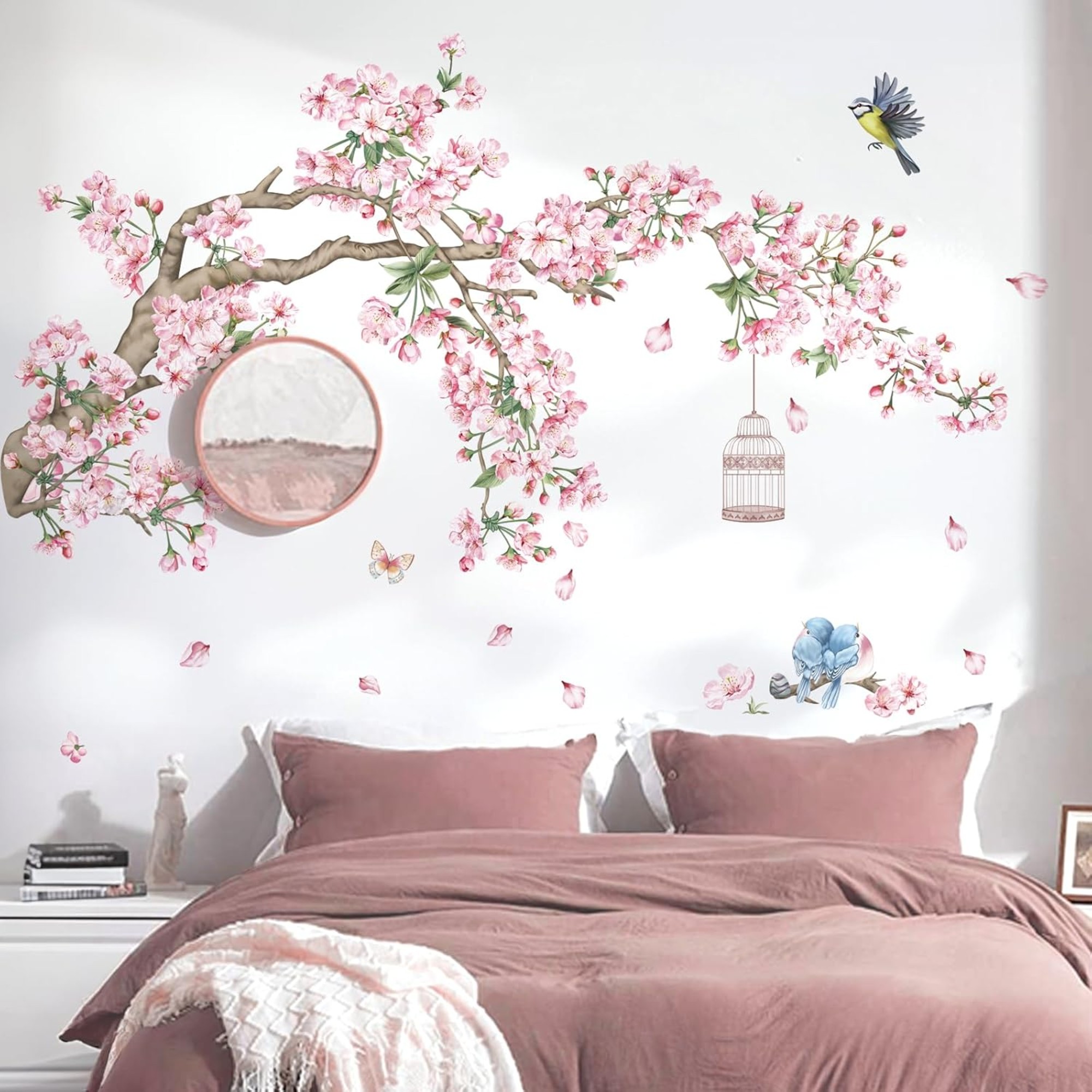 decalmile Cherry Blossom Tree Branch Wall Decals
