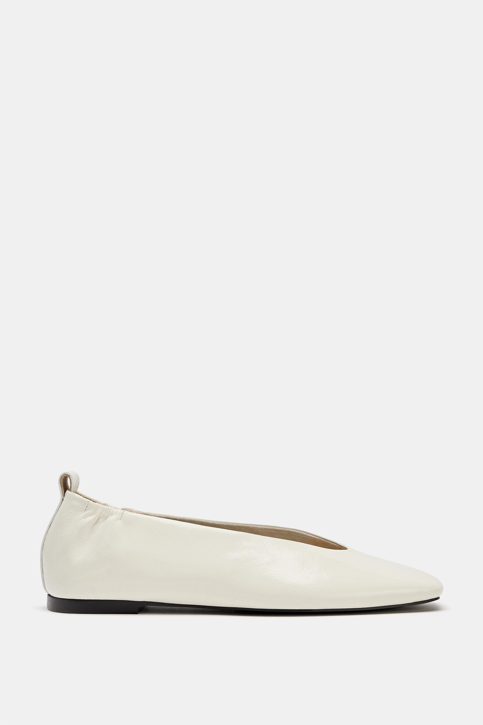 Limited Edition Leather Ballet Flats - White - 3