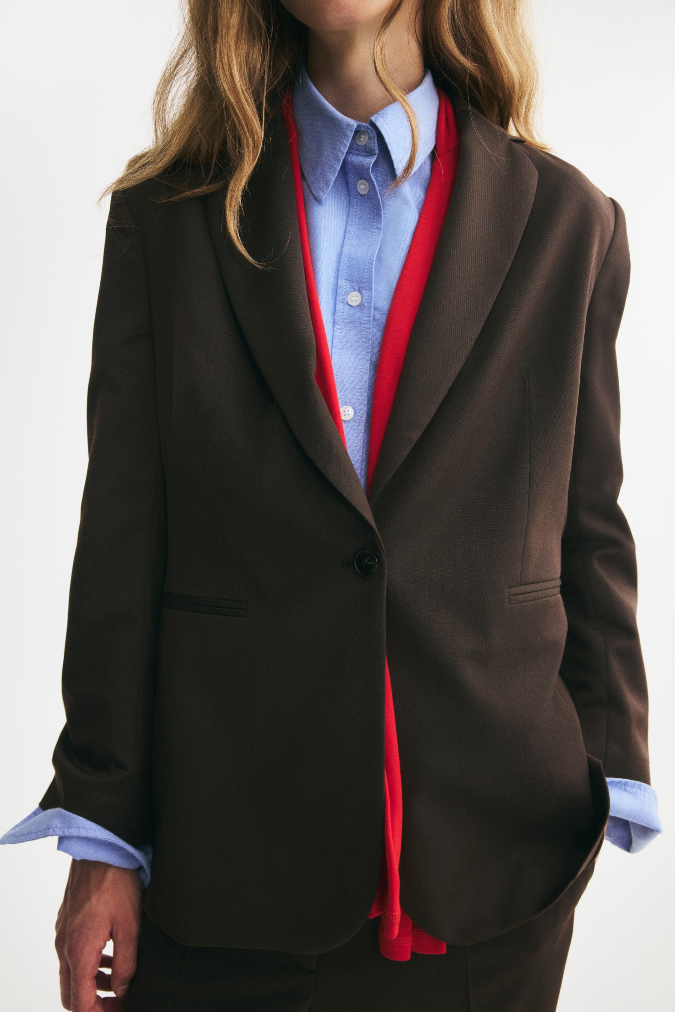 Single-Breasted Twill Blazer