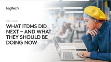 Whitepaper front cover with title over a woman wearing a yellow hat with headphones in, working at a laptop