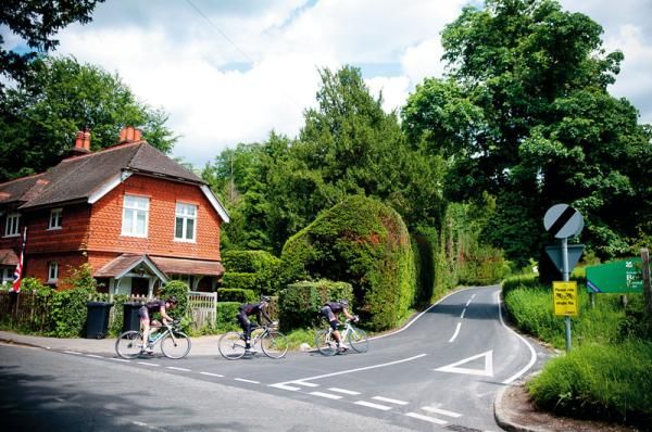The turn onto Box Hill
