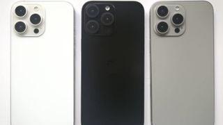 iphone 16 pro max dummy units in white black and titanium