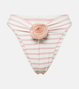 Rose Floral-Appliqué Bikini Bottoms