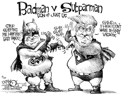 Political Cartoon U.S. Trump Cruz 2016