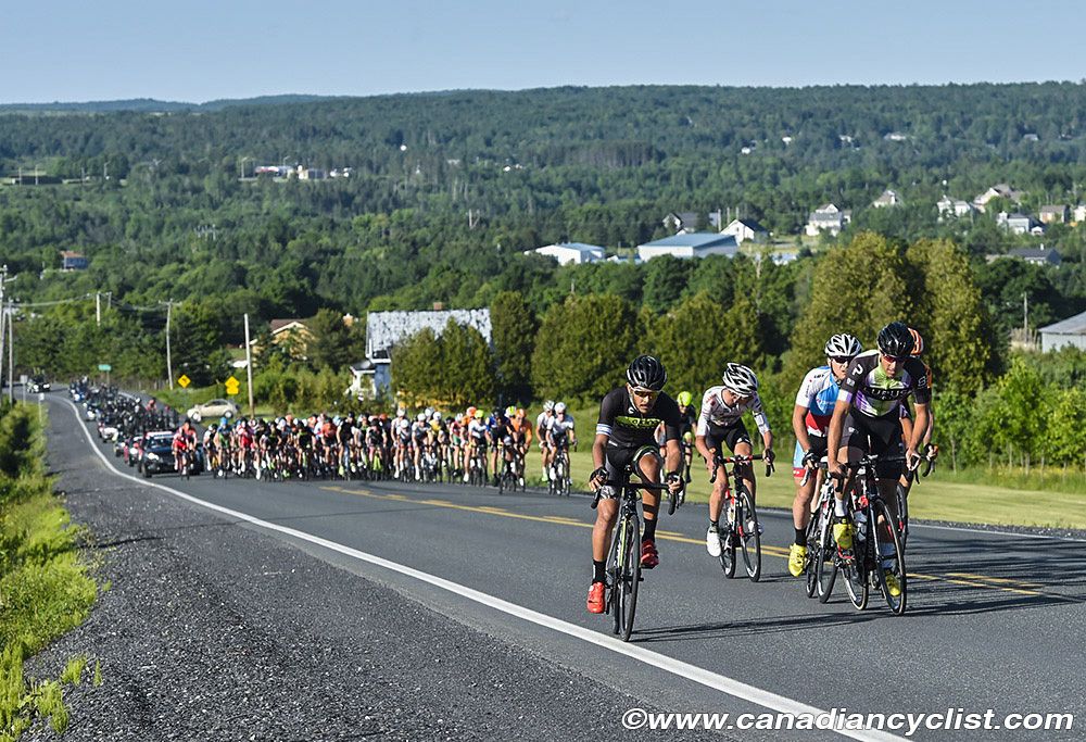 One of many early attacks that would not succeed during stage 3 at Tour de Beauce