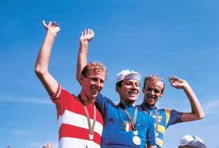 RR podium at Mexico 1968 (l to r): Mortensen, Vianelli, G. Petterson