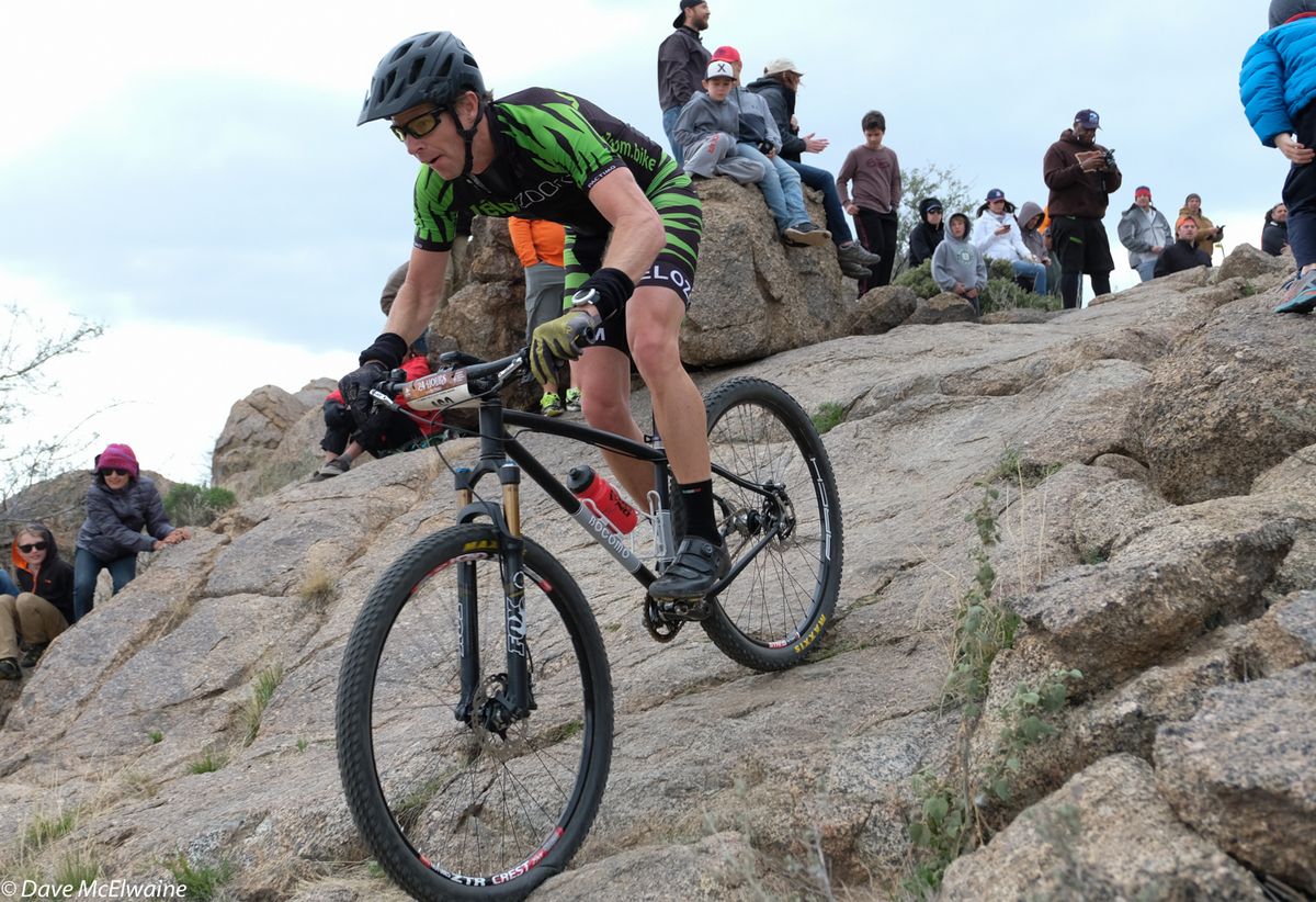 Mike Best descends the rock drops