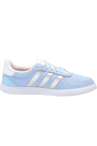 Adidas Women's Breaknet Sleek Sneaker, Blue/silver Metallic/halo Blue, 5