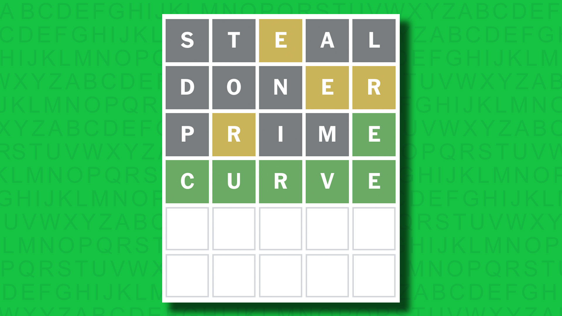 NYT Wordle answer for game 1476 on a green background