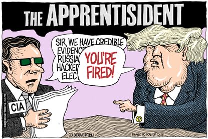 Political cartoon U.S. Donald Trump The Apprentice president elect