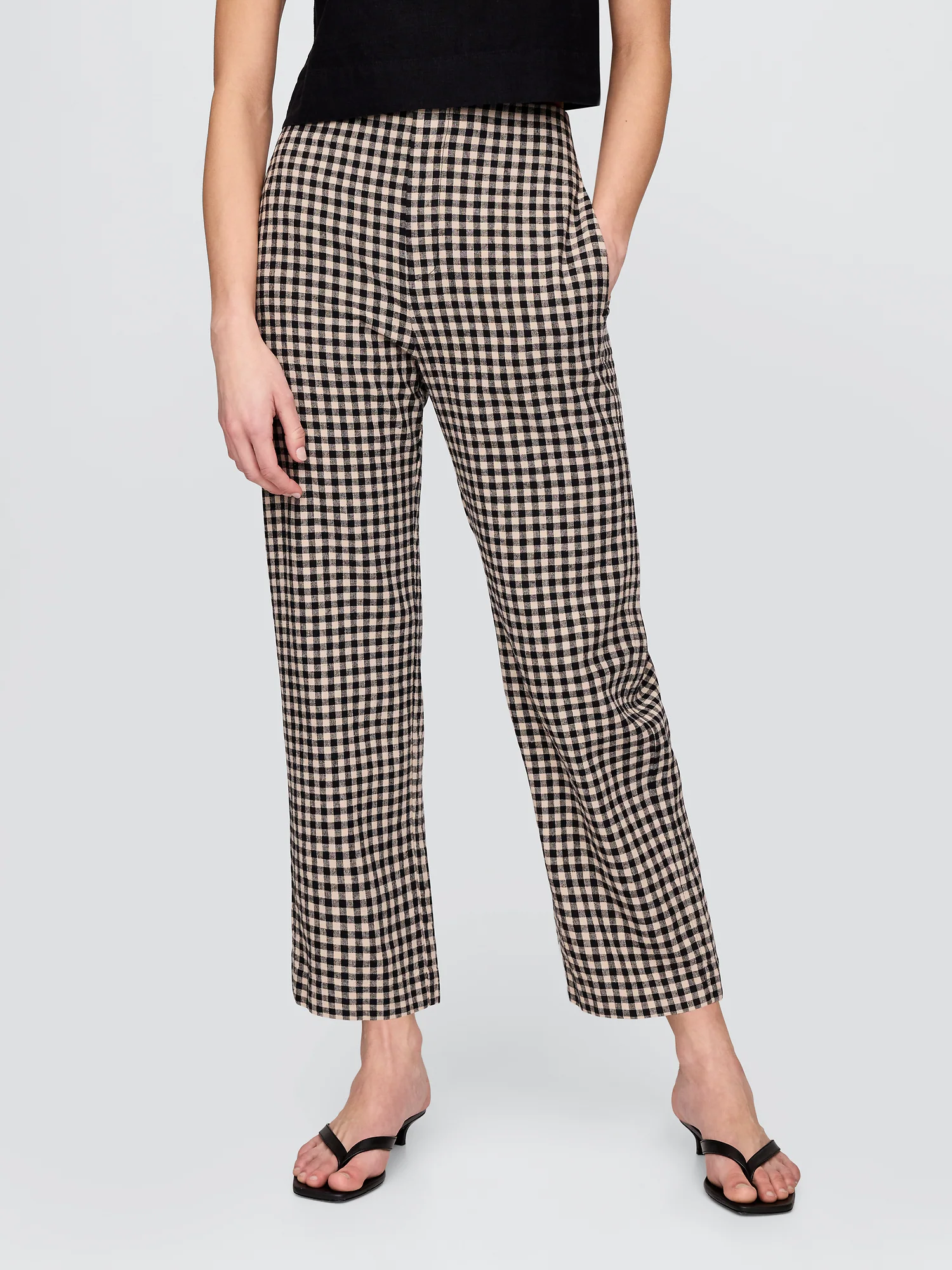 Gap, Linen-Blend Relaxed Straight Ankle Pants