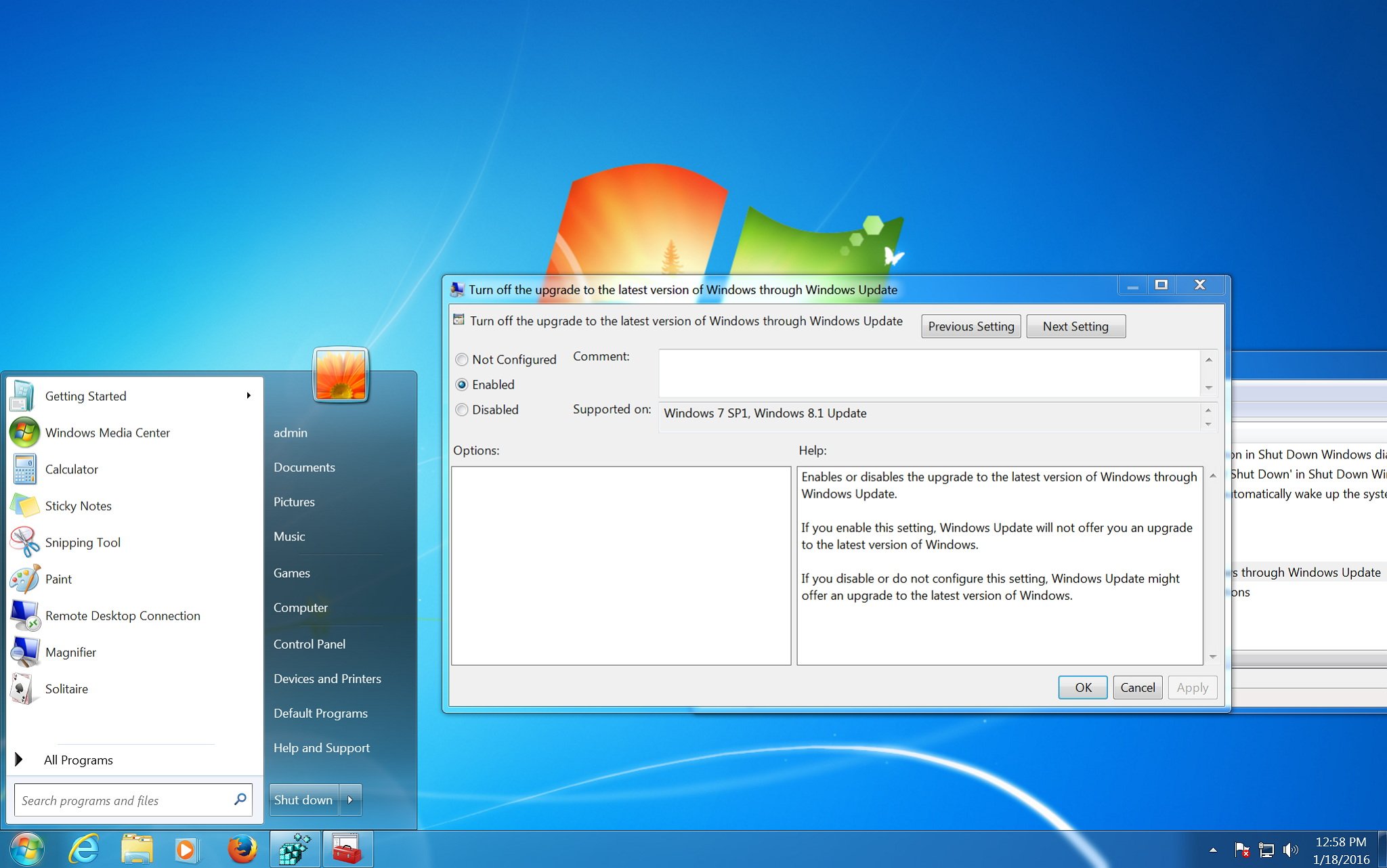 Win 7 upgrade Windows 8 Certificate