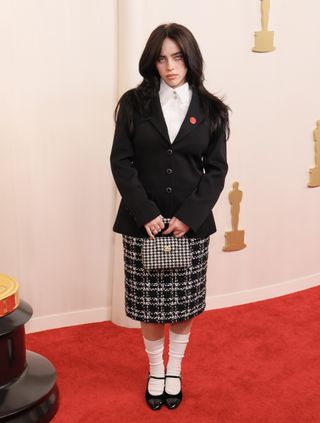 Billie Eilish on the 2024 oscars red carpet