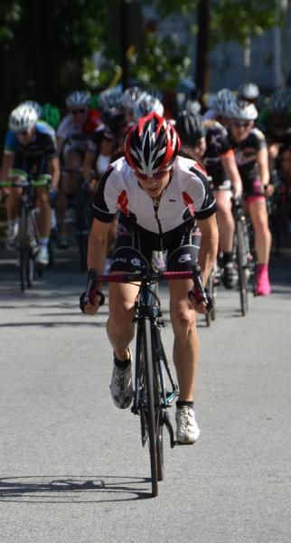Debbie Milne tries to get away from the field.