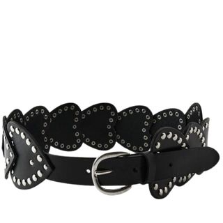 Zara Leather Heart Studded Belt