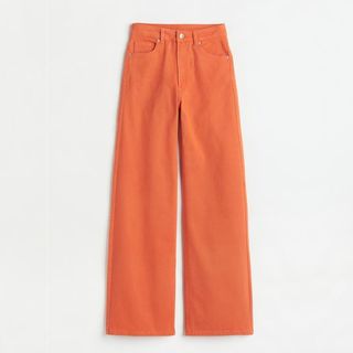 Orange wide leg jeans