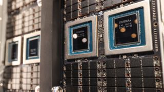 A close-up view of Nvidia's Vera CPU Compute Tray