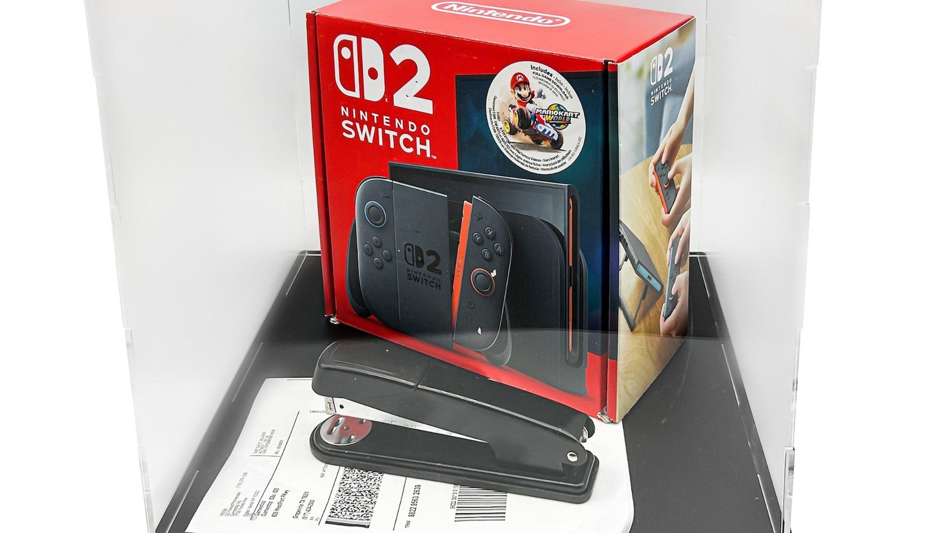 Nintendo Switch 2 console and staple, bundled for GameStop charity auction