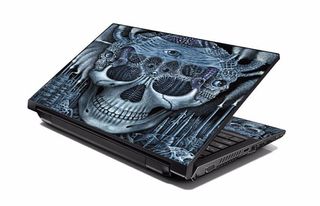 LSS Blue Skull Laptop Skin for Large Laptops
