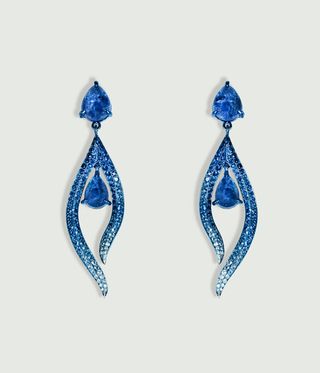 Blue diamond earrings, unusual fine jewellery