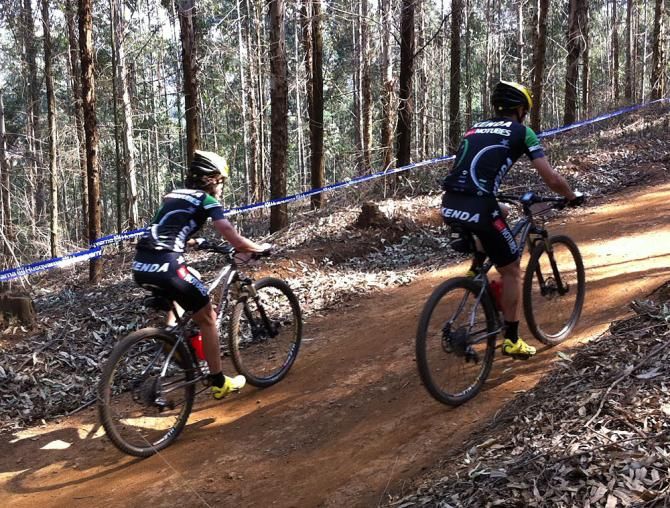 Mary McConneloug and Mike Broderick (USA) on a climb
