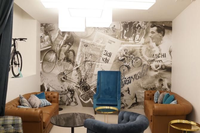 There's plenty of room to relax in the Bianchi cafe store