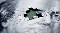 Macro shot of US dollar jigsaw puzzle