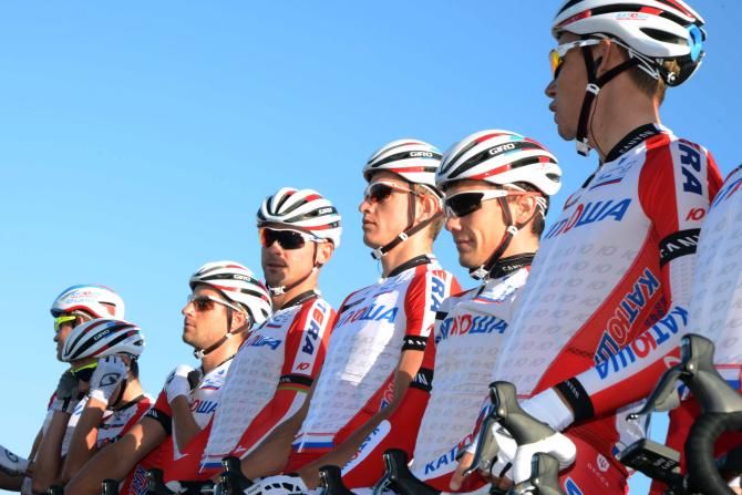 Katusha at the sign on